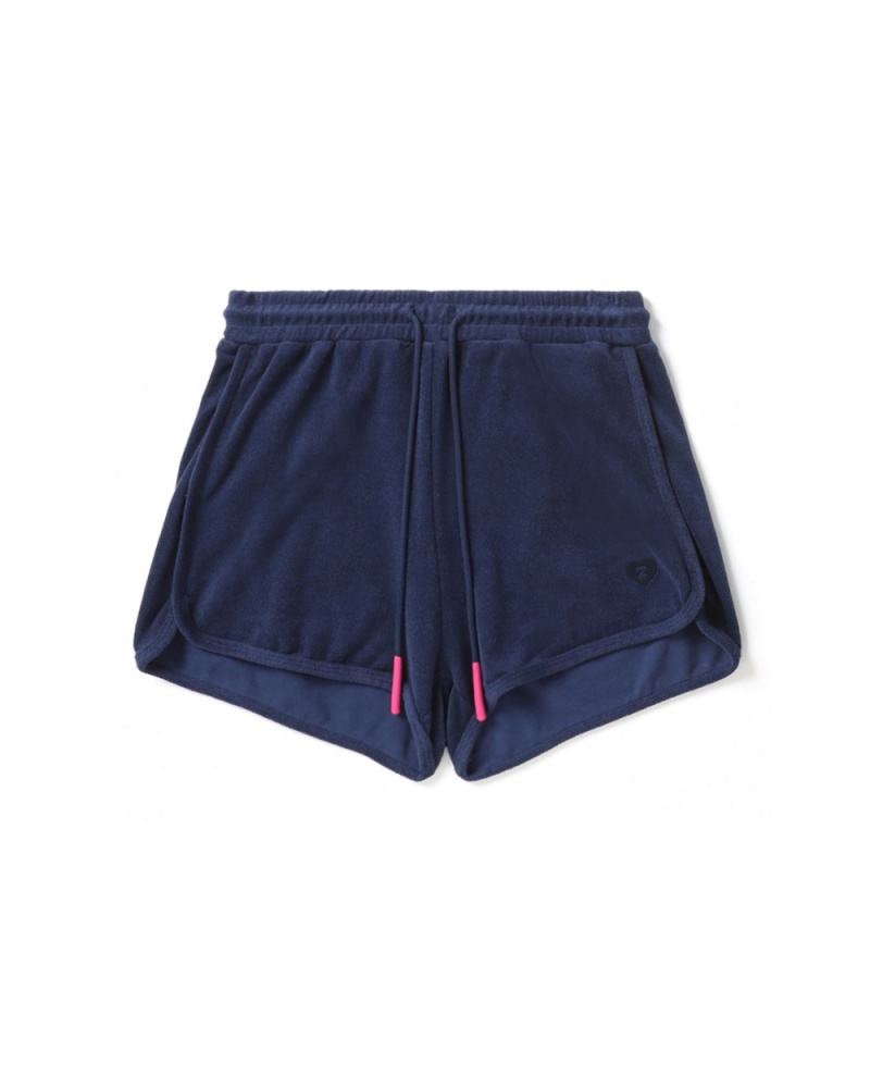 Short Bape Towelling track shorts Bleu Marine Bleu Femme | SKD-42973431